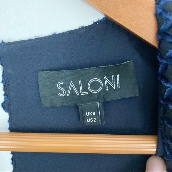 SALONI x REVOLVE Yana Navy Ruffle Lace Midi Dress - Picture 10 of 11